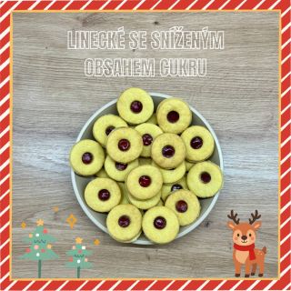 🎁🎄 LINECKÉ CUKROVÍ SE SNÍŽENÝM OBSAHEM CUKRU 🎄🎁 (cca 30 slepených kousků) Letos jsem se pokusila a ještě pokusím vytvořit...